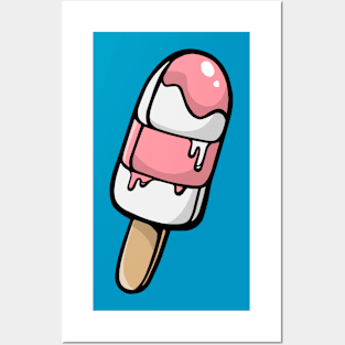 Pink & White Popsicle Posters and Art